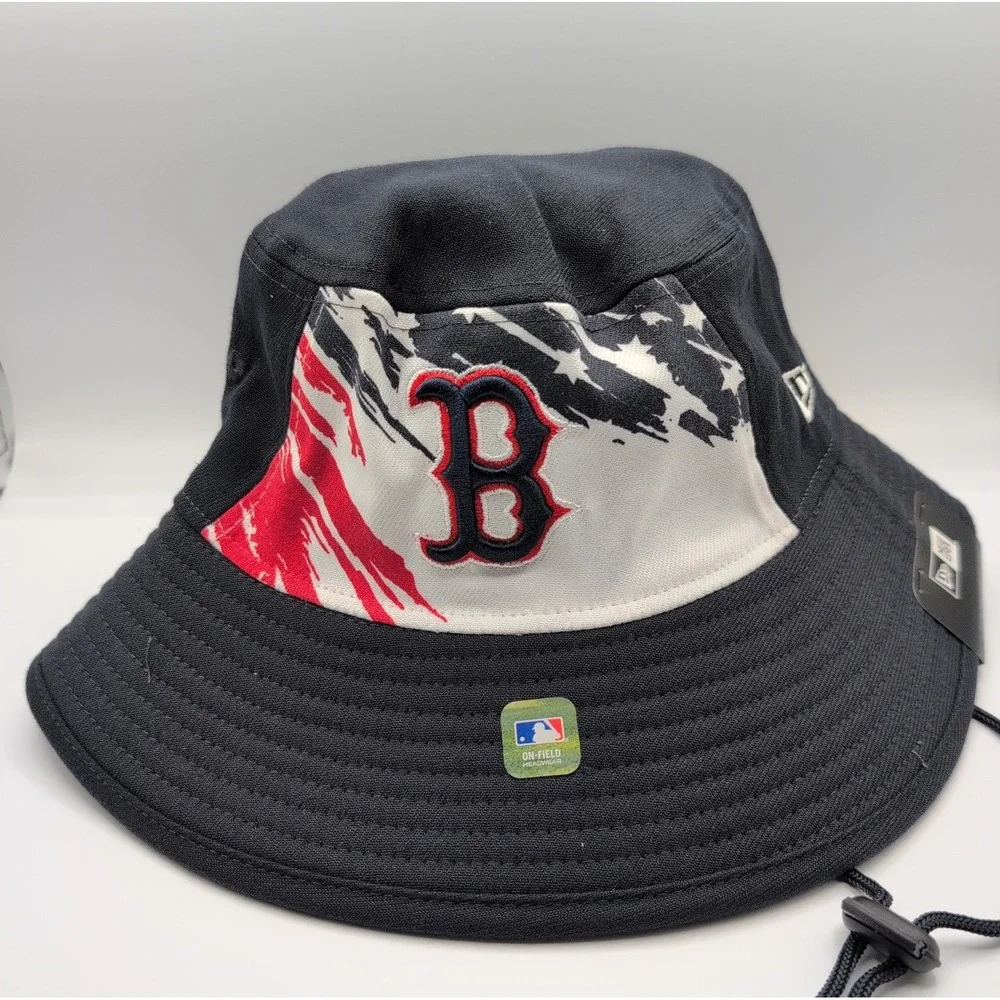 New Era Boston Red Sox 4th of July Red White and Blue Bucket Hat Mens OSFM